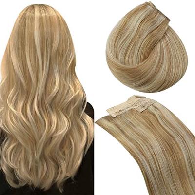 Sunny Fishing Wire Hair Extensions Caramel Blonde Highlights