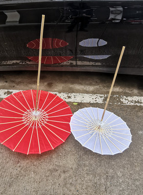 复古风古装伞远山乔的伞白色Fofo酱的伞舞蹈伞长杆绸布油纸伞包邮