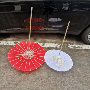 复古风古装伞远山乔的伞白色Fofo酱的伞舞蹈伞长杆绸布油纸伞包邮