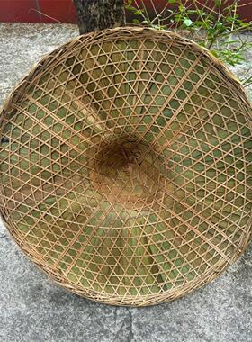竹编大檐手工斗笠帽防雨遮阳户外