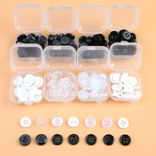 上衣纽扣女白色开衫圆形钮扣高级百搭黑色衬衫两眼四眼衣领小扣子