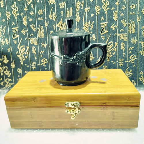 酒泉夜光杯祁连山墨玉梅花茶杯甘肃特产鸳鸯玉茶具蛇纹玉厂家包邮