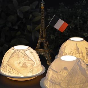 法国柏图/BERNARDAUD原装进口烛台蜡烛碗浪漫烛光晚餐浮雕礼品