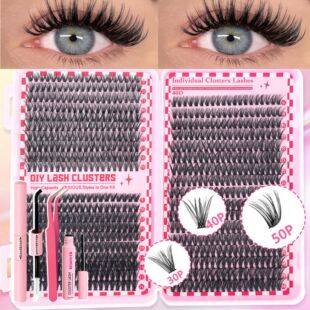 睫毛书/欧美跨境D曲大容量单簇假睫毛9-16mm自然浓密卷翘分段式