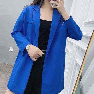 外套ins潮8803 纯色简约宽松小西装 酷伽春秋小西服女新款 韩版