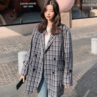韩版 新款 chic设计感格子小西服7722 外套女春秋短款 酷伽西装