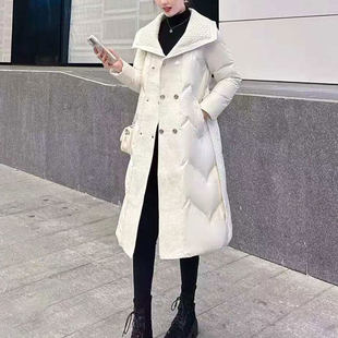 冬季翻领收腰羽绒服659YRF 送腰带