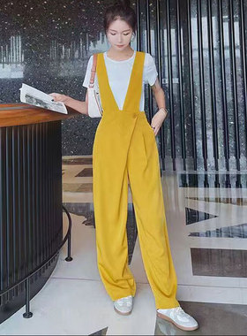 白色T+背带裤夏季气质两件套9903TZ