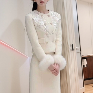 小香风套装 高级感气质短外套半身裙两件套 女秋冬装 搭配一整套时尚