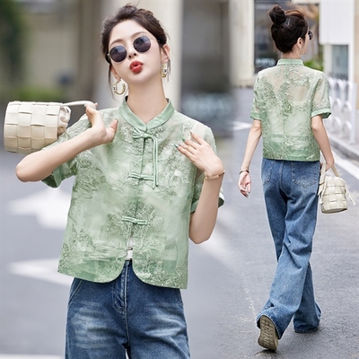 新中式 国风刺绣薄外套上衣2549SY