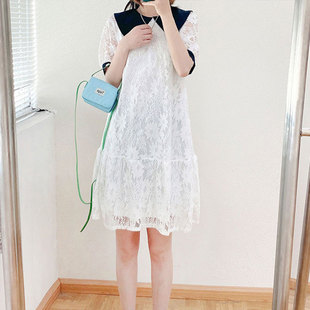 甜美气质宽松连衣裙517 时尚 网红新款 酷伽蕾丝裙子女夏季
