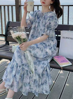 波西米亚风花朵 夏季甜美连衣裙8059LYQ