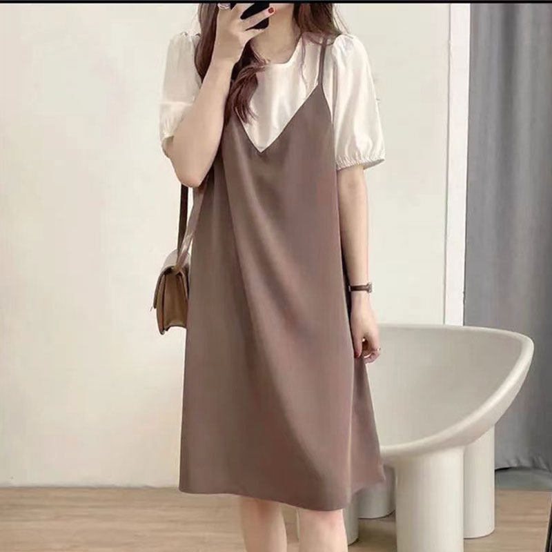 假两件裙子复古气质法式复古