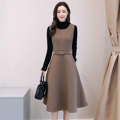 秋冬气质呢料背心连衣裙1782LYQ 不含打底衫