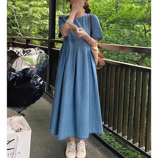 宽松森系女装 气质牛仔连衣裙1083NZ