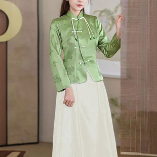 国风气质套装 新中式 裙子 提花 6909TZ 长袖
