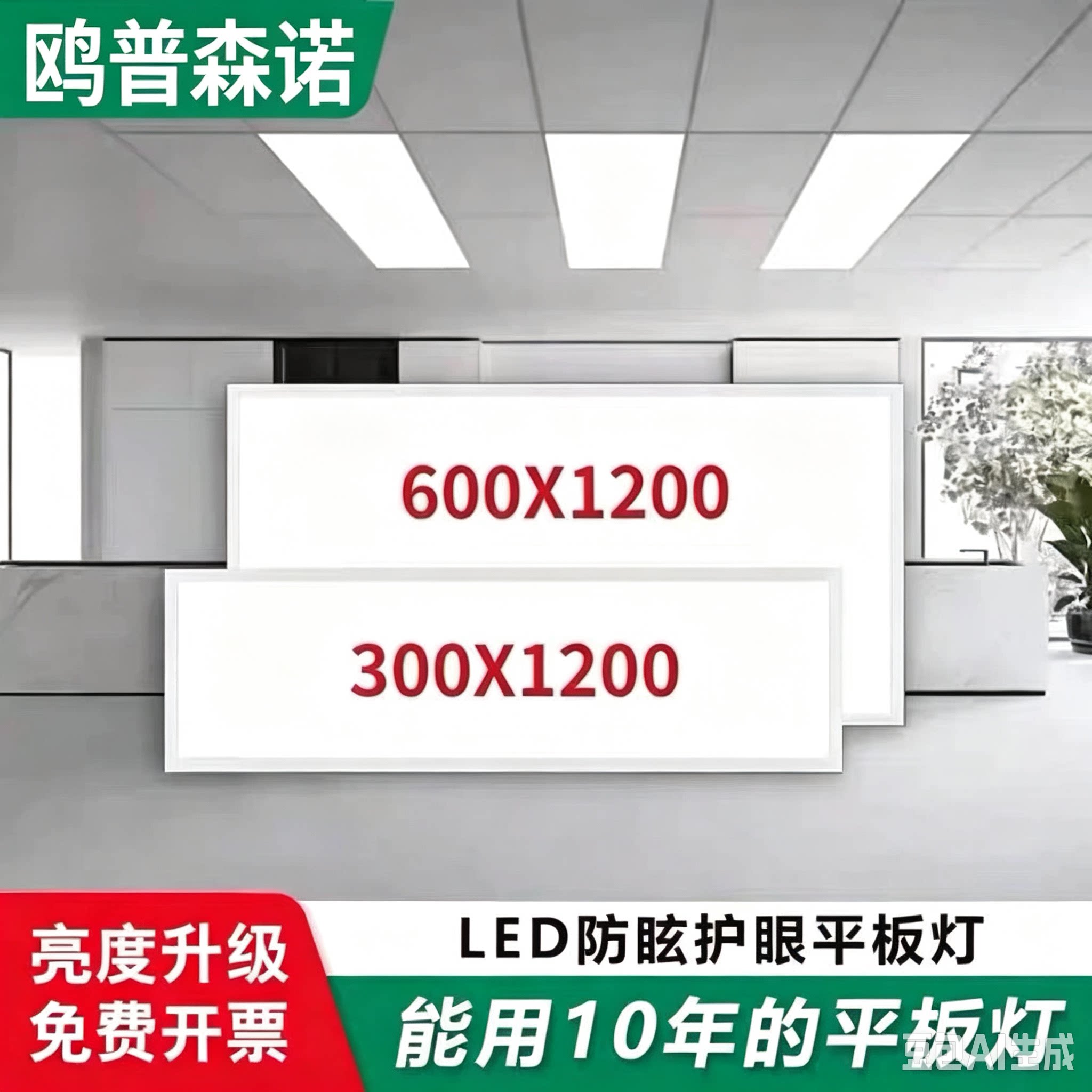 鸥普森诺300x1200集成吊顶led灯