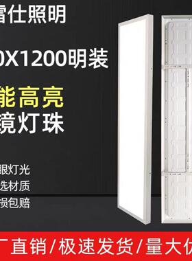 爱雷仕明装600x600led平板灯60x60石膏水泥顶吸顶300*1200吊装灯