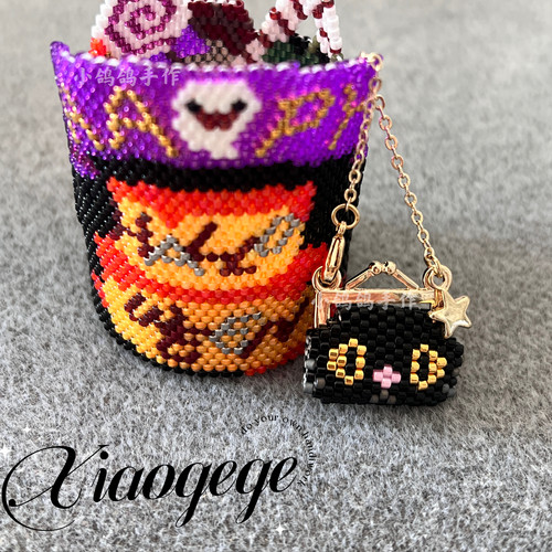 diy串珠材料包日本miyuki古董珠黑猫口金包钥匙挂件 贵和配件针线