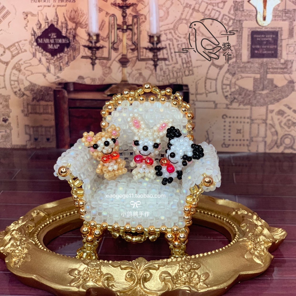 串珠材料包手工diy材料包熊猫耳钉兔子耳环 挂件 川崎 日本  视频