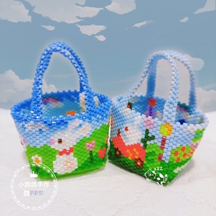 diy串珠材料包日本miyuki古董珠绣大象摆件情侣小象 萝卜兔子包包