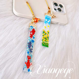 diy串珠材料包手工日本miyuki古董珠手工挂画锦鲤 手机链油菜花海