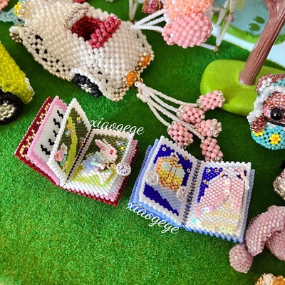 diy串珠材料包日本古董珠miyuki编 日文灰姑娘童话书本视频爱丽丝