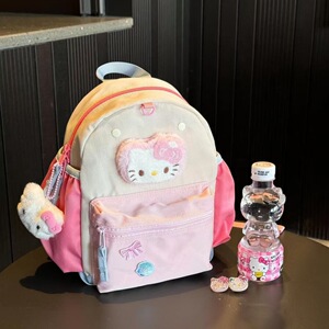 可爱粉色猫背包少女心百搭双肩包新款多巴胺背包幼儿园小学生书包
