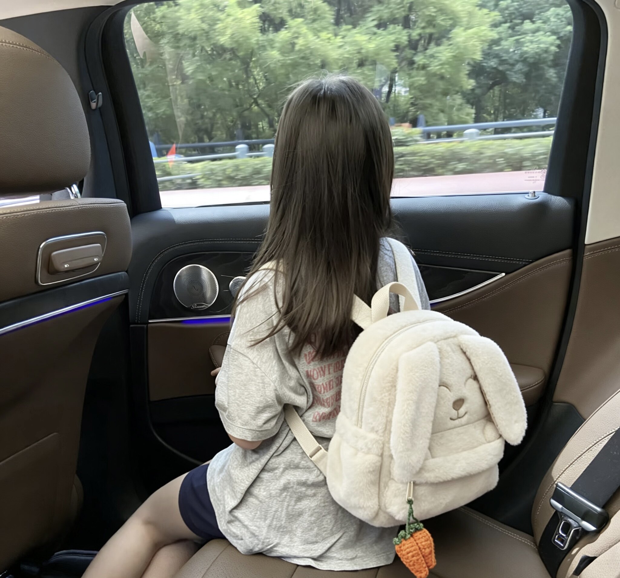 超萌毛绒玩具兔子双肩包幼儿园女童可爱兔耳朵书包卡通出游造型包