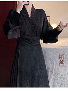 春夏季交领对襟飞机袖日常防晒汉元素暗纹刺绣汉服女超仙学生