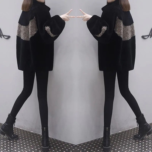 羊羔绒外套女加绒加厚冬季2022新款大码宽松韩版网红开衫卫衣冬天