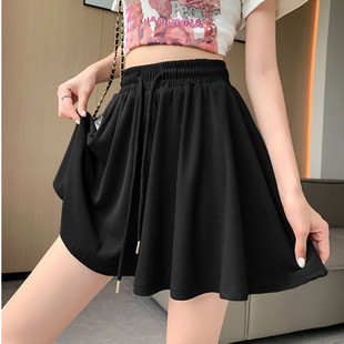 裙运动休闲五分裤 300斤大码 女中高腰裤 宽松阔腿短裤 胖MM夏季