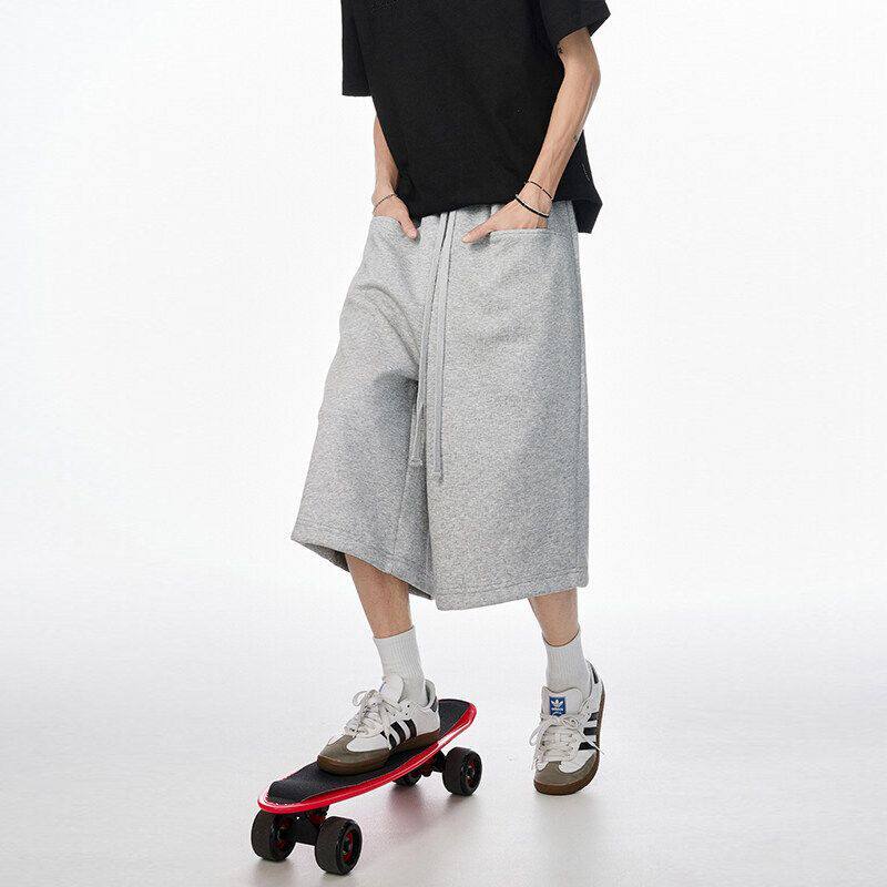 美式大口袋七分裤男女2026夏季直筒宽松运动卫裤高街百搭运动短裤