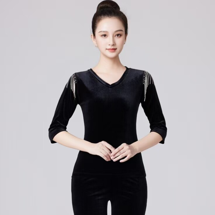 金丝绒形体服模特形体走秀训练服