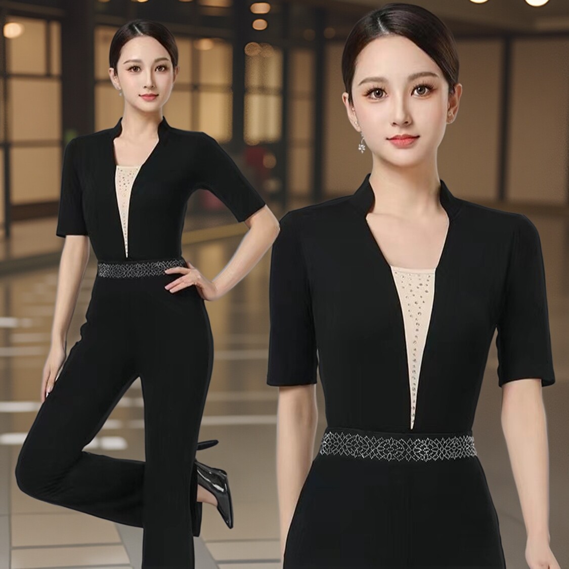 形体训练服套装成人导师舞蹈服