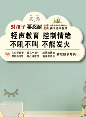 莫生气墙贴轻声教育控制情绪挂牌
