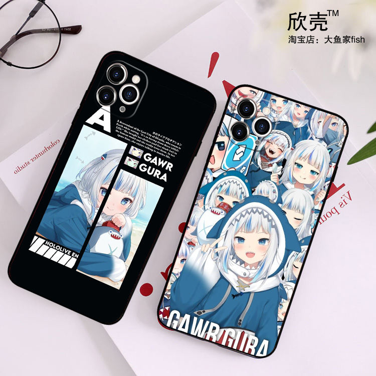 鲨鱼GAWR·GURA噶呜·古拉手机壳适用11苹果12pro软xs maxr红米8p