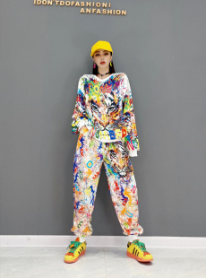 套装 2026 时尚 款 老虎头印花休闲运动两件套女 春季