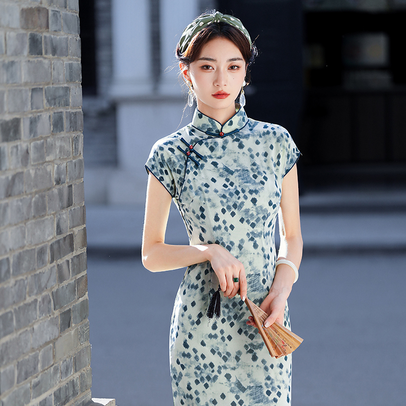 印花日常旗袍莹杉新中式复古
