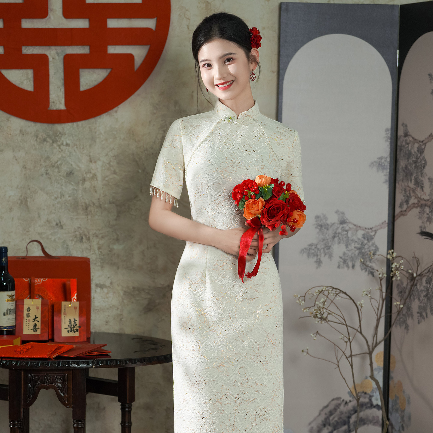 旗袍敬酒服新娘2025新款女订婚