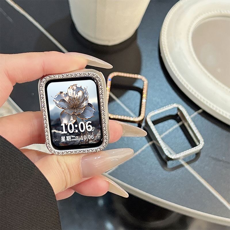 适用小米手环9pro壳膜一体Xiaomi9Pro镶钻满天星保护壳膜一体防摔