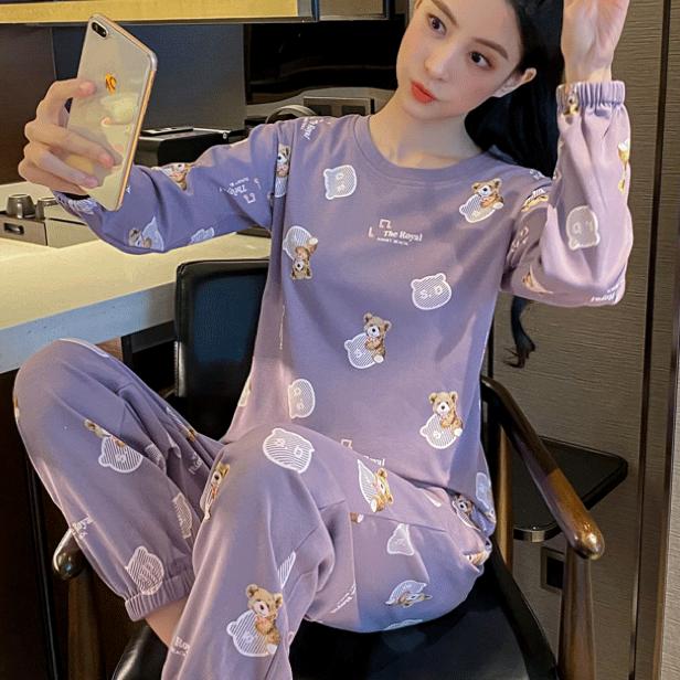 女春秋冬款卡通甜美可爱睡衣
