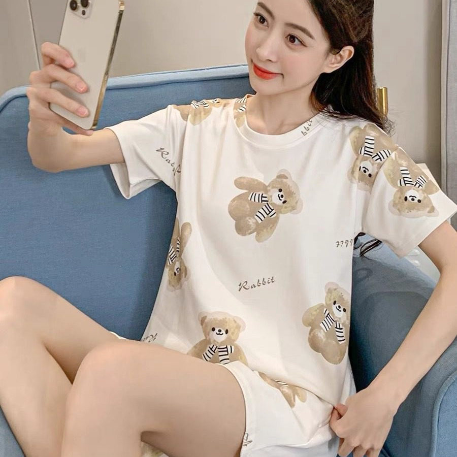 睡衣宽松新款夏季小熊休闲家居服