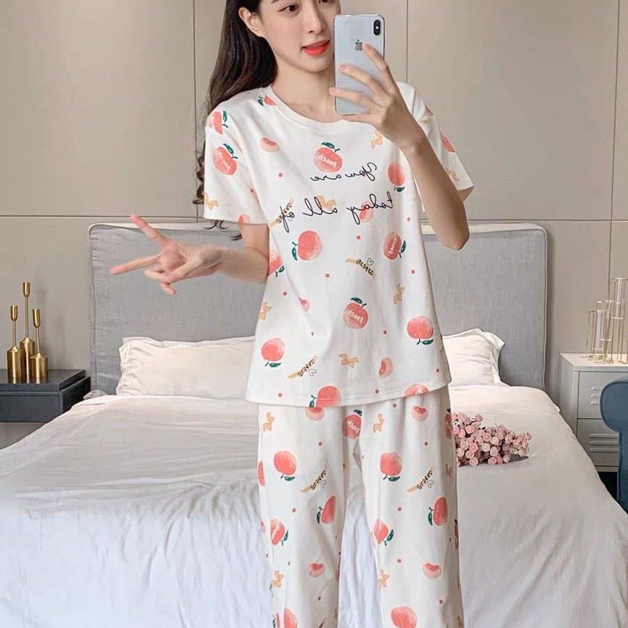 睡衣套装可爱大码女士卡通家居服