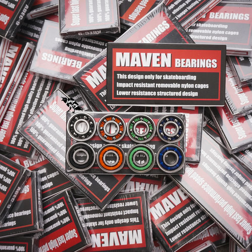 MAVEN滑板轴承木问彩色轴无防尘盖四轮双翘板高速培林旅行滑板店