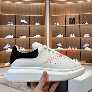 新款麦小白鞋昆女黑尾厚底增高帆布休闲松糕运动男鞋明星达人同款