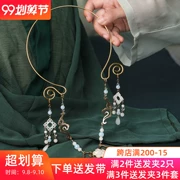 璎 Cổ áo phụ kiện Hanfu vòng cổ tua rua mặt dây chuyền sườn xám cổ trang phục trang phục cô gái vương miện phụ kiện tóc cổ - Phụ kiện tóc