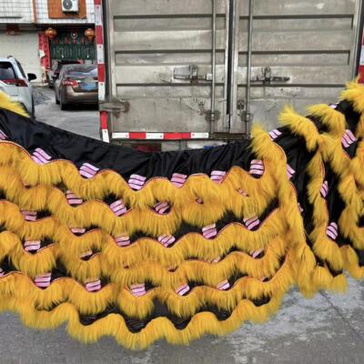 精品纯羊毛狮被加狮裤人造毛狮被舞狮 醒狮南狮醒狮子裤狮被