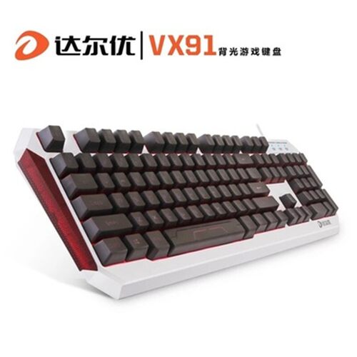 达尔优vx91机械手感三色背光游戏键盘PS2接口网咖专用发光键盘lol