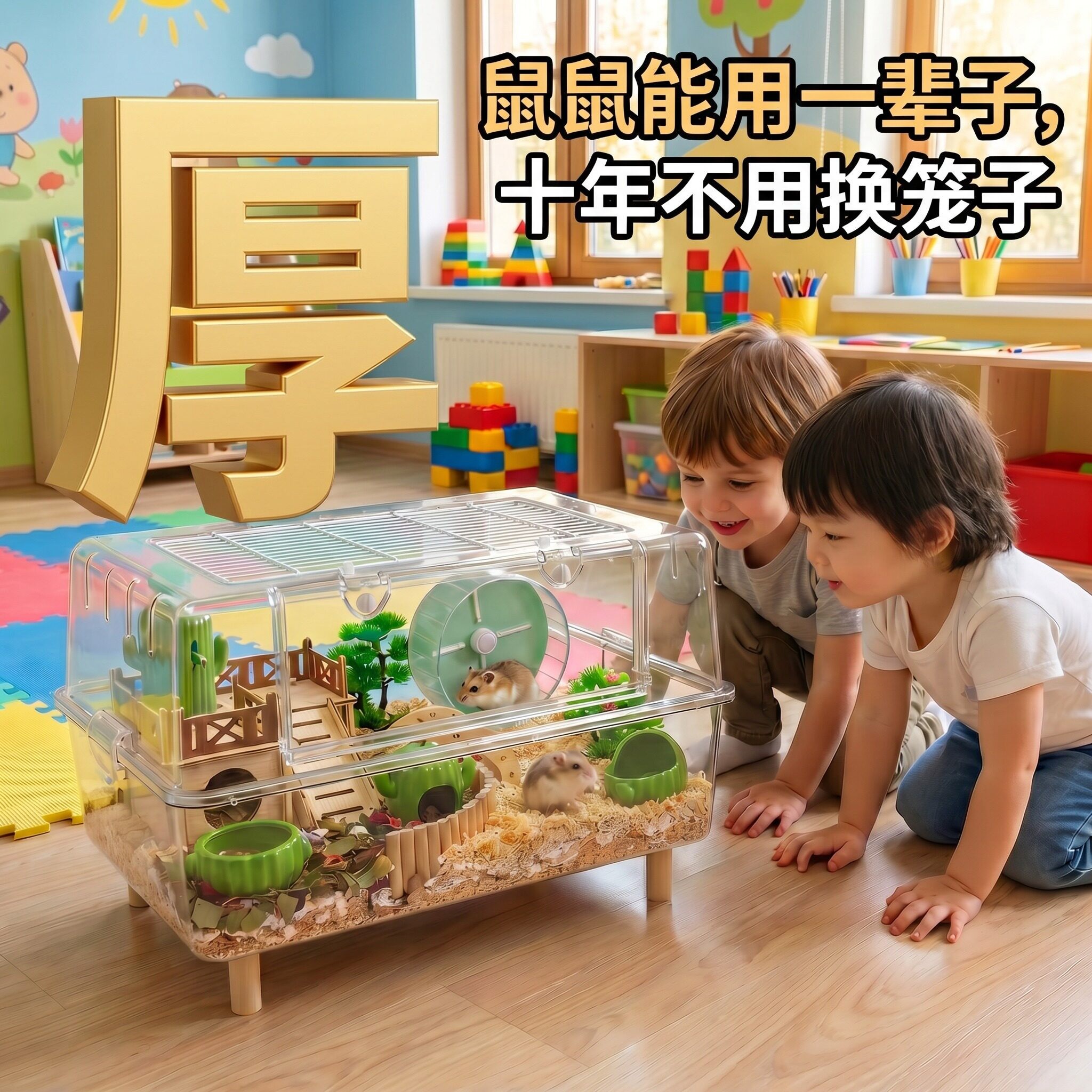 防啃咬仓鼠笼子透明饲养箱加厚图片
